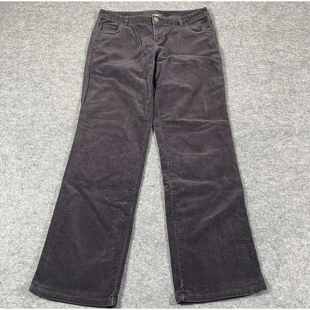 VTG Woolrich Pants Womens 6 Black Flat Front Corduroy Cords Retro Y2K Boho Loose